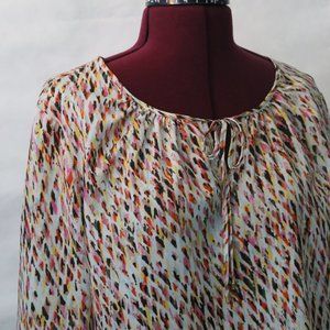 The Limited Multicolored Blouse with Tie Front